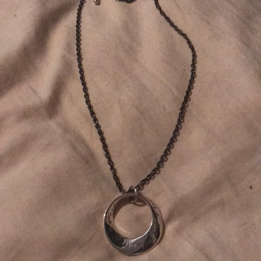 Silver I love you necklace